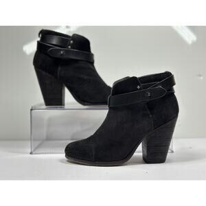 RAG & BONE Harrow Black Leather Suede Ankle Boots Booties - Size 36 ( US 5.5-6 )